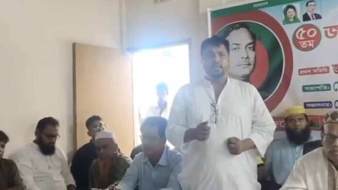 বক্তব্য দেন বিএনপি নেতা মেহেদী হাসান সেলিম ভূইয়া।